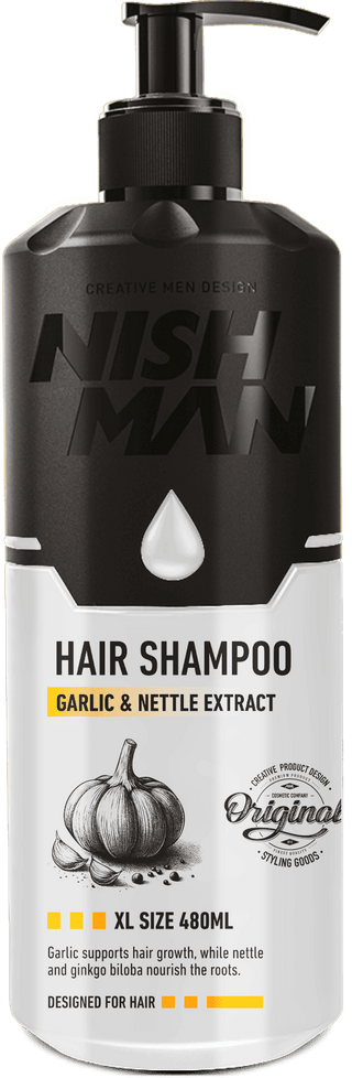 Nishman Hair Shampoo Garlic & Nettle Scented 480ml