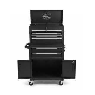 The Shave Factory Premium Salon Trolley 7 drawers matte black