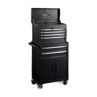 The Shave Factory Premium Salon Trolley – 7 Drawers, Matte Black