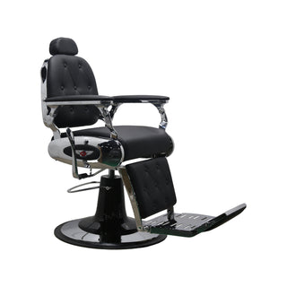 Barber Chair Retro - Black/Chrome