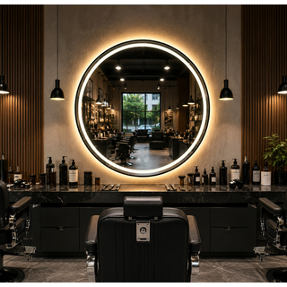 Ankara 06 LED Barber Mirror Black Detail – Acos Paris