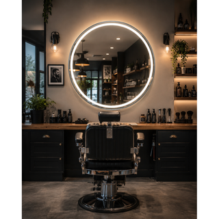 Ankara 06 LED Barber Mirror Silber Detail – Acos Paris