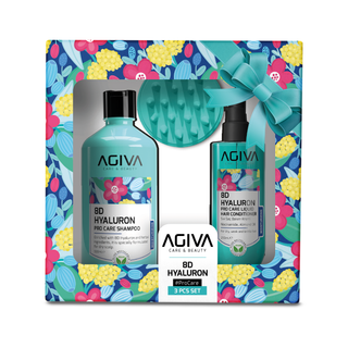 Agiva 8D Hyolurun 3-piece Pro Care Set (Shampoo 500 ml+Conditioner 200 ml+Comb)
