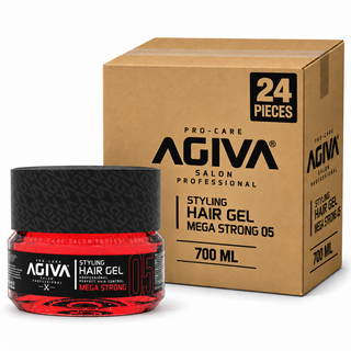 AGIVA Styling Hair Gel Mega Strong 700 ml – Karton mit 24 Stück