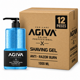 AGIVA Shaving Gel Anti-Razor Burn 1000 ml – Karton mit 12 Stück