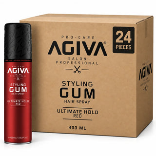 Agiva Hair Styling Spray Gum Red 400ML carton 24 pieces