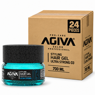 AGIVA Styling Hair Gel Ultra Strong 700 ml – Karton mit 24 Stück