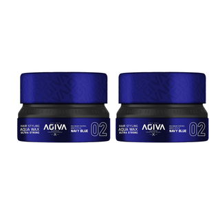Agiva Hair Styling Aqua Wax Ultra Strong - Navy Blue 02 - Set of 2