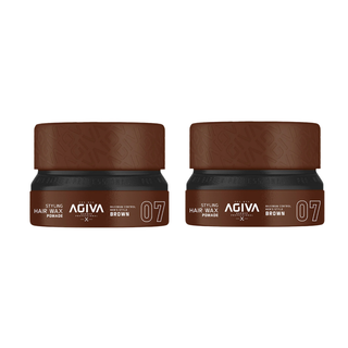 Agiva Styling Hair Wax Pomade - Brown 07 - Set of 2