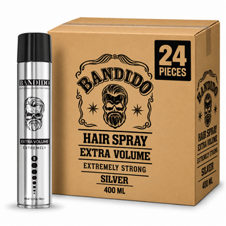 Bandido Hair Spray Extra Volume Extremely Strong Silver 400 ml – Karton mit 24 Stück