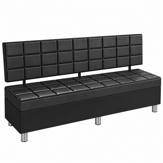 Barber Waiting Bench 180 cm Black / Matte Black 1080x1080