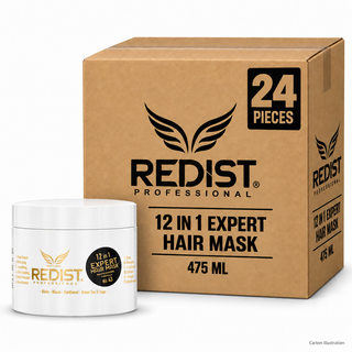 Redist 12in1 Expert Hair Mask 475 ml — carton illustration, 24 pieces