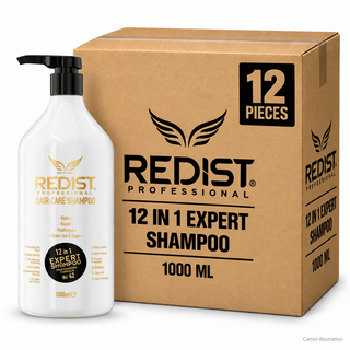 Redist 12in1 Expert Shampoo 1000 ml - Carton 12 Pieces — carton illustration